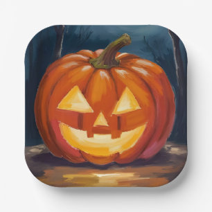 Halloween Jack-O-Lantern Kürbis Pappteller