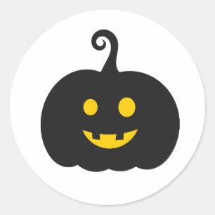 Halloween Jack-o-lantern Kürbisklecker. Runder Aufkleber