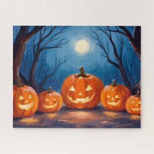 Halloween Jack-O-Lantern-Kürbisse Aquarell