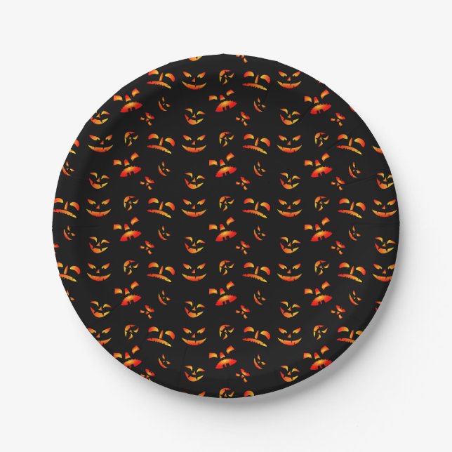 Halloween-Jack-O-Lantern-Papier Pappteller (Vorderseite)