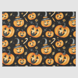 Halloween Jack-o-Lantern Pumpkin Black and Orange Seidenpapier