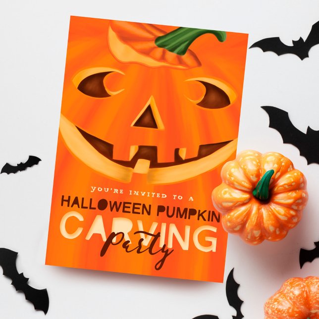 Halloween Jack-O-Lantern Pumpkin Carving Party Einladung (Halloween Jack-O-Lantern Pumpkin Carving Party Invitation)