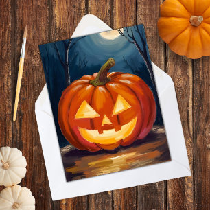 Halloween Jack-O-Lantern Pumpkin Feiertagskarte