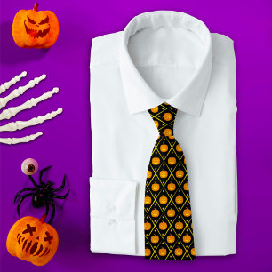 Halloween Jack o’ Lantern Pumpkins mit Sternen Krawatte