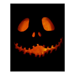 Halloween Jack-o-Lantern Skeleton Grin Poster