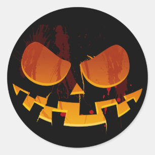 Halloween-Jack-O-Laterne-Kürbisgesicht Runder Aufkleber