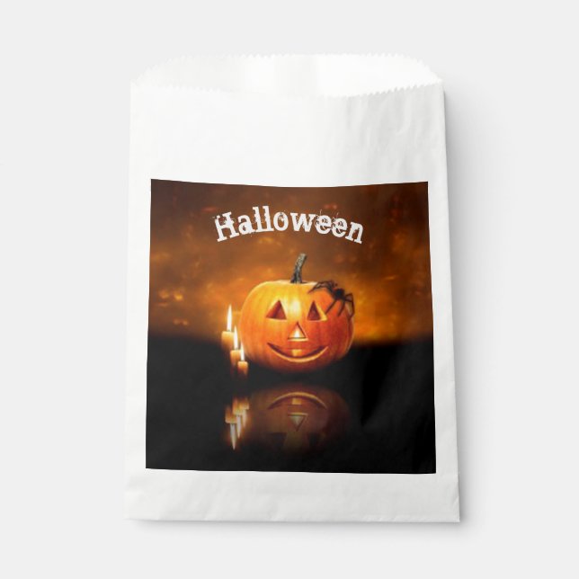 Halloween Jack-o-Laterne mit Spider Geschenktütchen (Vorderseite)