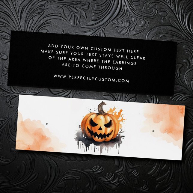 Halloween Jack-o-Laterne-Ohrring-Darstellungskarte (Halloween Jack-o-lantern stud earring display card)