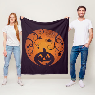 Halloween Jack o Laternen-Kürbisgesicht und Spinne Fleecedecke