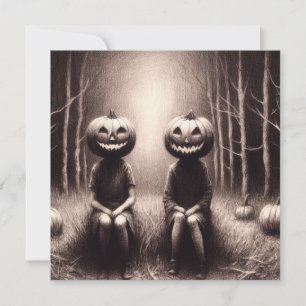 Halloween Jack O'Lantern Figures Spooky Karte