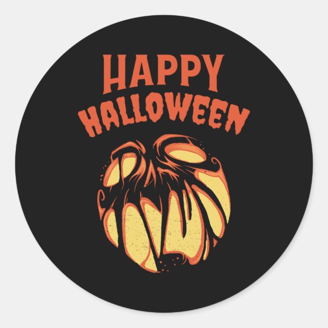 Halloween Jack o'Lantern Kürbis Runder Aufkleber (Vorderseite)