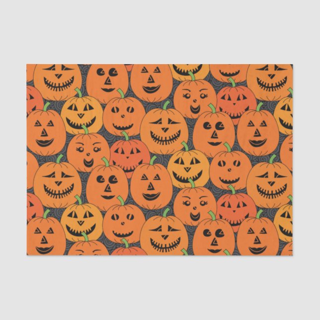 Halloween-Jack-o'lantern Kürbis Seidenpapier (Vorderseite)