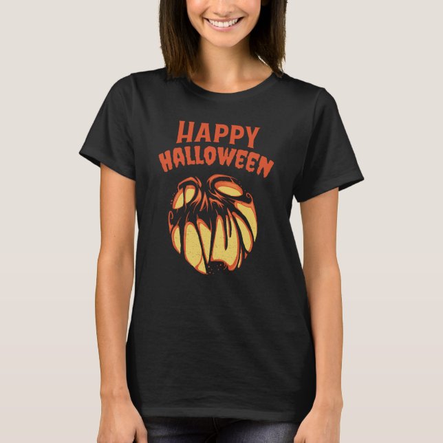 Halloween Jack o'Lantern Kürbis T-Shirt (Vorderseite)