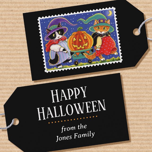 Halloween Jack O'Lantern Pumpkin Hexenkatze Niedli Geschenkanhänger (Von Creator hochgeladen)