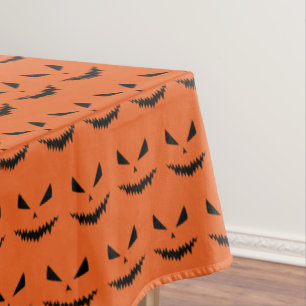 Halloween Jack OLantern schwarzes Gesicht oranges Tischdecke