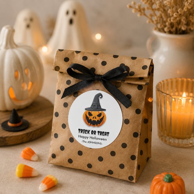 Halloween Jack-o''lanterns - Trick oder Treat Desi Runder Aufkleber (Von Creator hochgeladen)