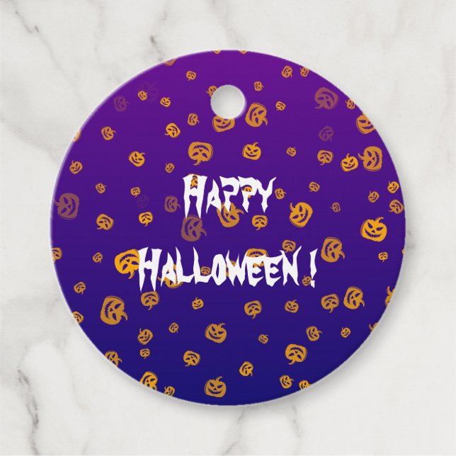 Halloween Jack Pumpkins Geschenkanhänger (Vorderseite)