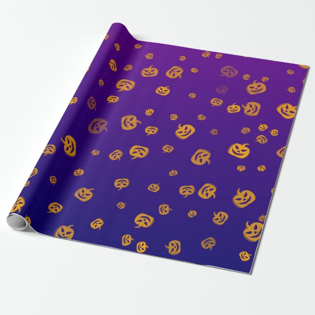 Halloween Jack Pumpkins Geschenkpapier (Ungerollt)