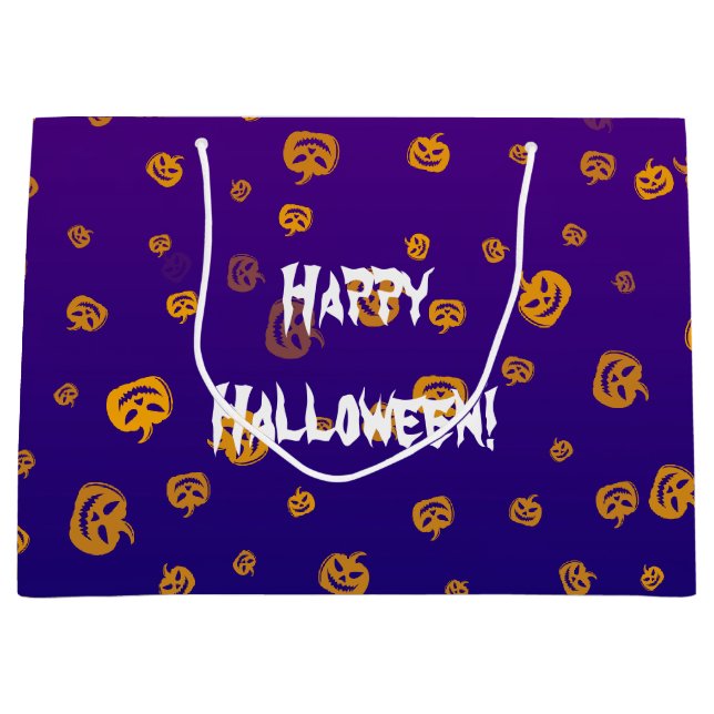 Halloween Jack Pumpkins Große Geschenktüte (Vorderseite)