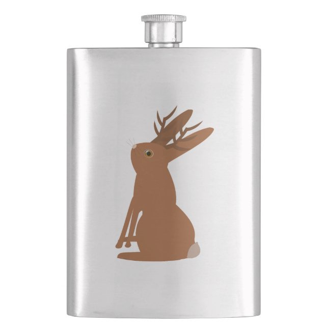 Halloween Jackalope Süßigkeiten oder Saures Flachmann (Vorderseite)