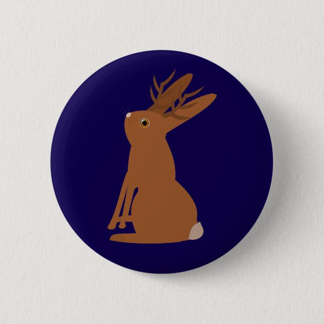 Halloween Jackalope Trick oder Treat Button (Vorderseite)