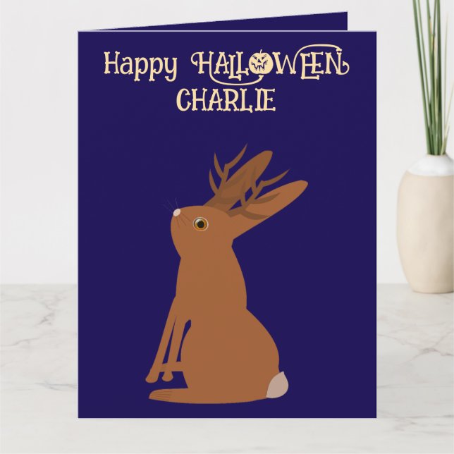 Halloween Jackalope Trick oder Treat Custom Karte (Vorderseite)