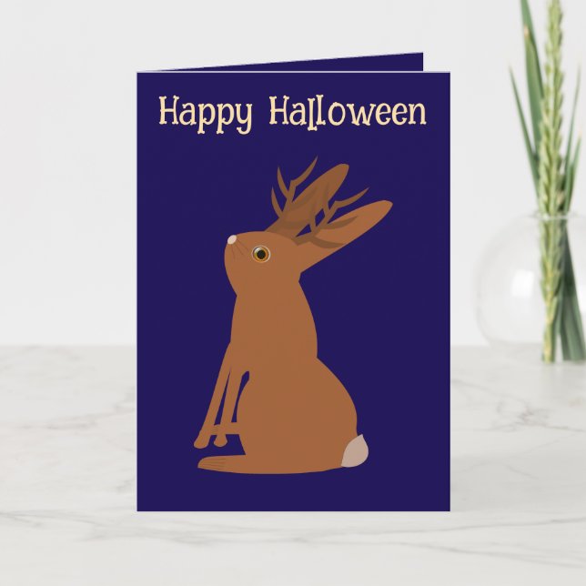 Halloween Jackalope Trick oder Treat Custom Karte (Vorderseite)