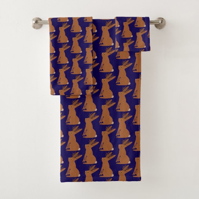 Halloween Jackalope Trick oder Treat Gemustert Badhandtuch Set (Insitu)
