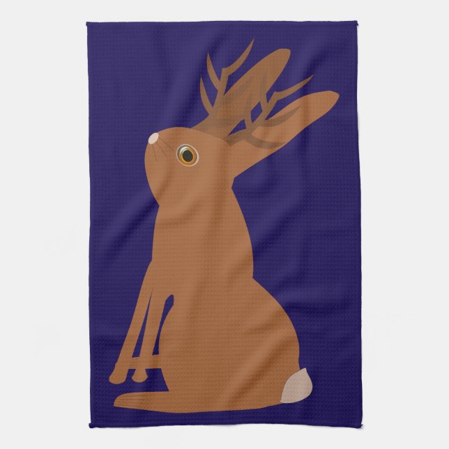 Halloween Jackalope Trick oder Treat Geschirrtuch (Vertikal)