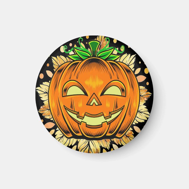 Halloween Jackolantern Spooky Pumpkin Magnet (Vorne)