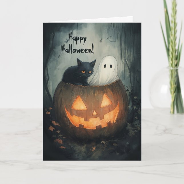 Halloween Jacuzzi Dankeskarte (Vorderseite)