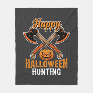 Halloween-Jagd gekreuzte Äxte Kürbislaterne Fleecedecke