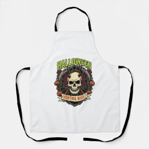 Halloween-Jagd Nacht Gehörnter Totenkopf Rosen Kür Schürze