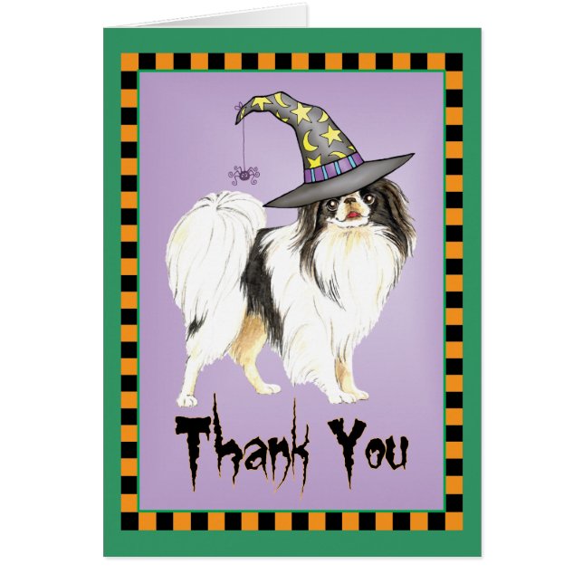 Halloween japonais Chin Carte de remerciements (Devant)