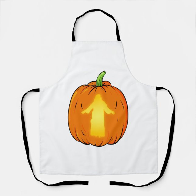 Halloween Jesus Design mit Jesus Pumpkin Schürze (Vorderseite)