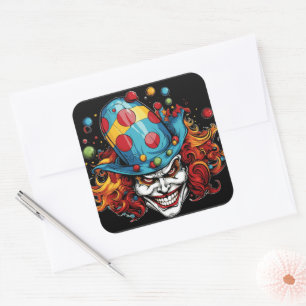 Halloween/Joker-Aufkleber Quadratischer Aufkleber