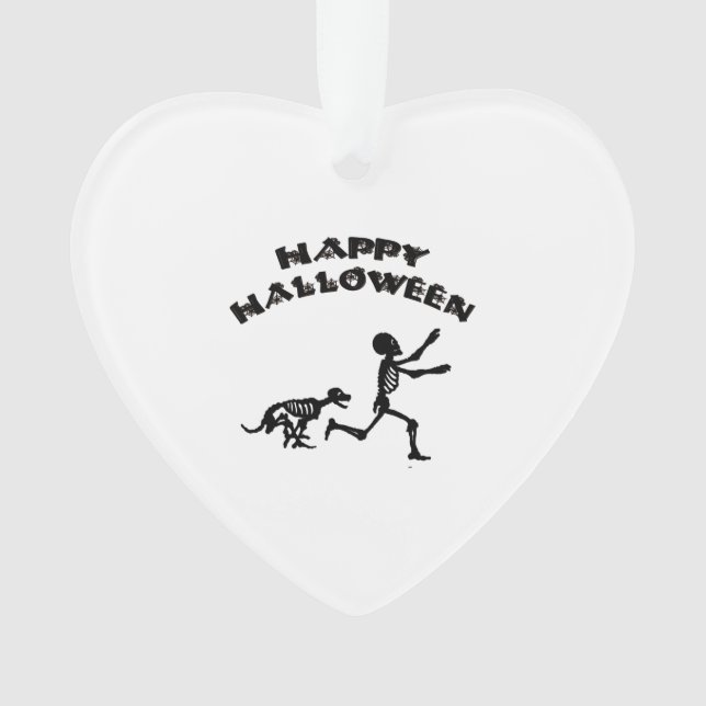 Halloween-Junge und Hund Ornament (Vorderseite)