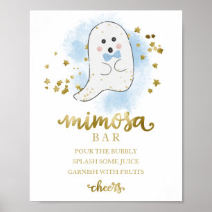 Halloween Jungen-Baby-Party Mimosa-Bar-Schild Poster