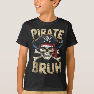 Halloween-Jungen Bruh-Piraten-Totenkopf-Schädel T-Shirt