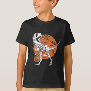 Halloween-Jungen Dinosaurier Skelett T Rex Grusel- T-Shirt