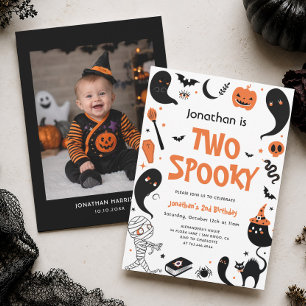 Halloween-Jungen-Foto 2. Geburtstagsfeier Einladung
