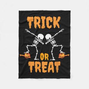 Halloween Jungen Mädchen Dabbing Kürbis Skelett Zo Fleecedecke