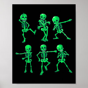 Halloween Jungen Mädchen Kinder Tanzende Skelette Poster