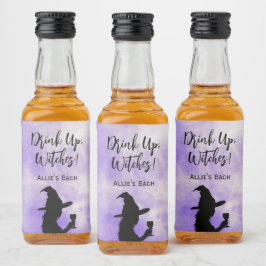 Halloween Junggeselinnen-Abschied trinken Hexen Alkoholflaschenetikett