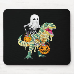 Halloween Jungs Skeleton Riding Dinosaur Geist Mousepad