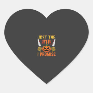 Halloween Just The Tip Kürbismesser Grafik Herz-Aufkleber