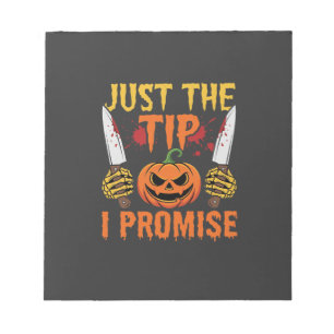 Halloween Just The Tip Kürbismesser Grafik Notizblock