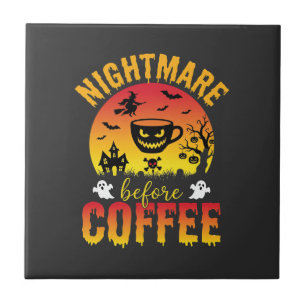 Halloween-Kaffee-Albtraum Vor Kaffee Gruselig Ve Fliese