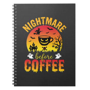 Halloween-Kaffee-Albtraum vor Kaffee Gruselig Ve Notizblock