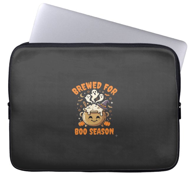 Halloween-Kaffee-Boo-Saison Laptopschutzhülle (Vorderseite)